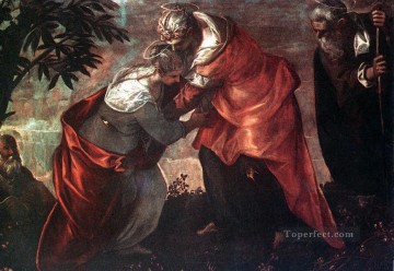  italiano Pintura al %C3%B3leo - La Visitación del Renacimiento italiano Tintoretto